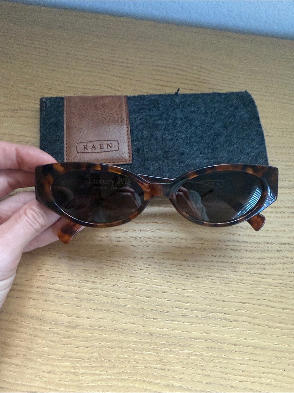 RAEN Luxury Wig Tortoise Cat-Eye Sunglasses with Dark Brown Lenses